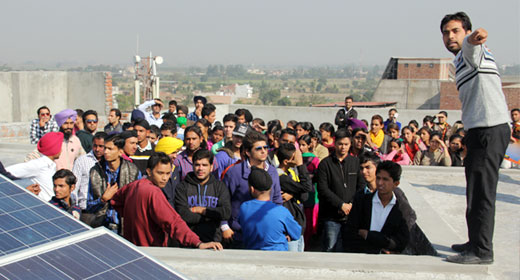 During the guided trip of the campus